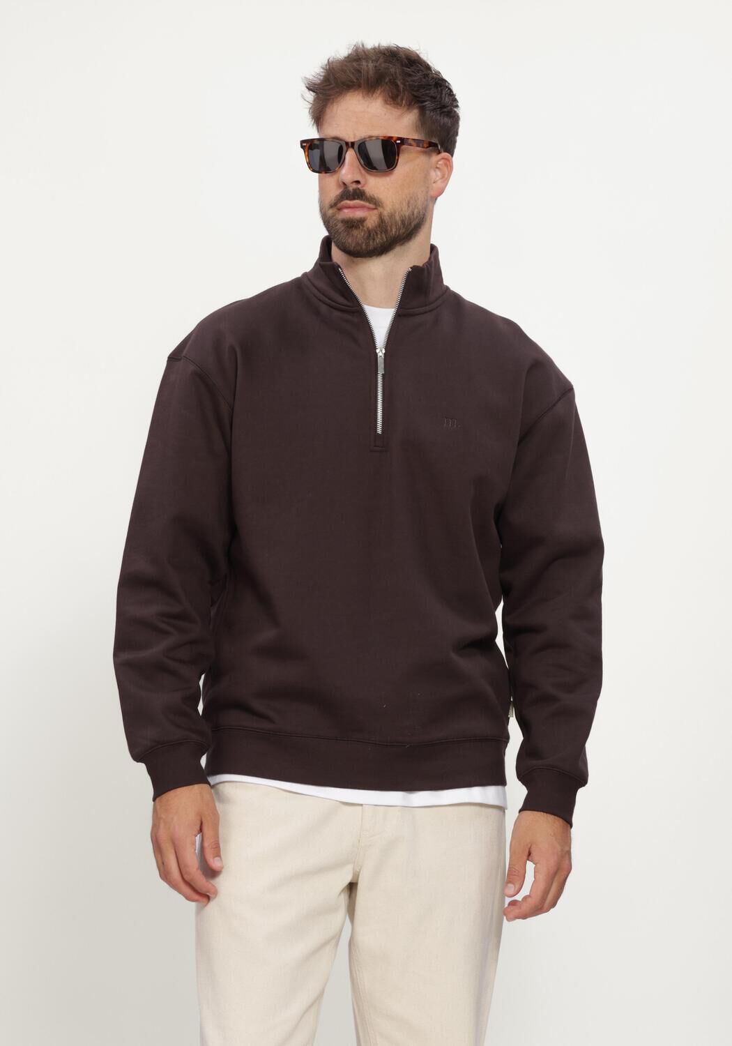 Braune MACED Sweatshirt M-ALVIN