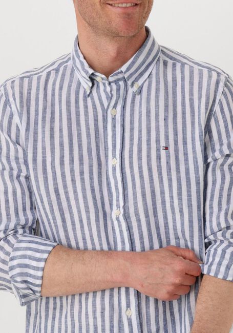 Blaue TOMMY HILFIGER Casual-Oberhemd LINEN ESSENTIAL STRIPE RF SHIRT - large
