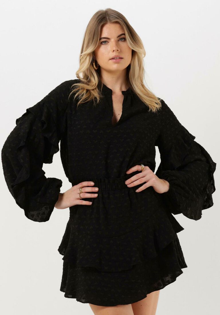 schwarze refined department bluse milaya woven ruffle blouse