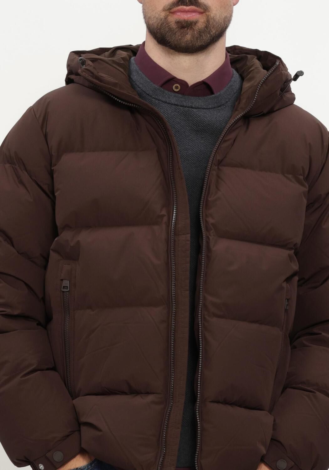 Braune TOMMY HILFIGER Wattierte Jack DOWN HOODED PUFFER JKT - large