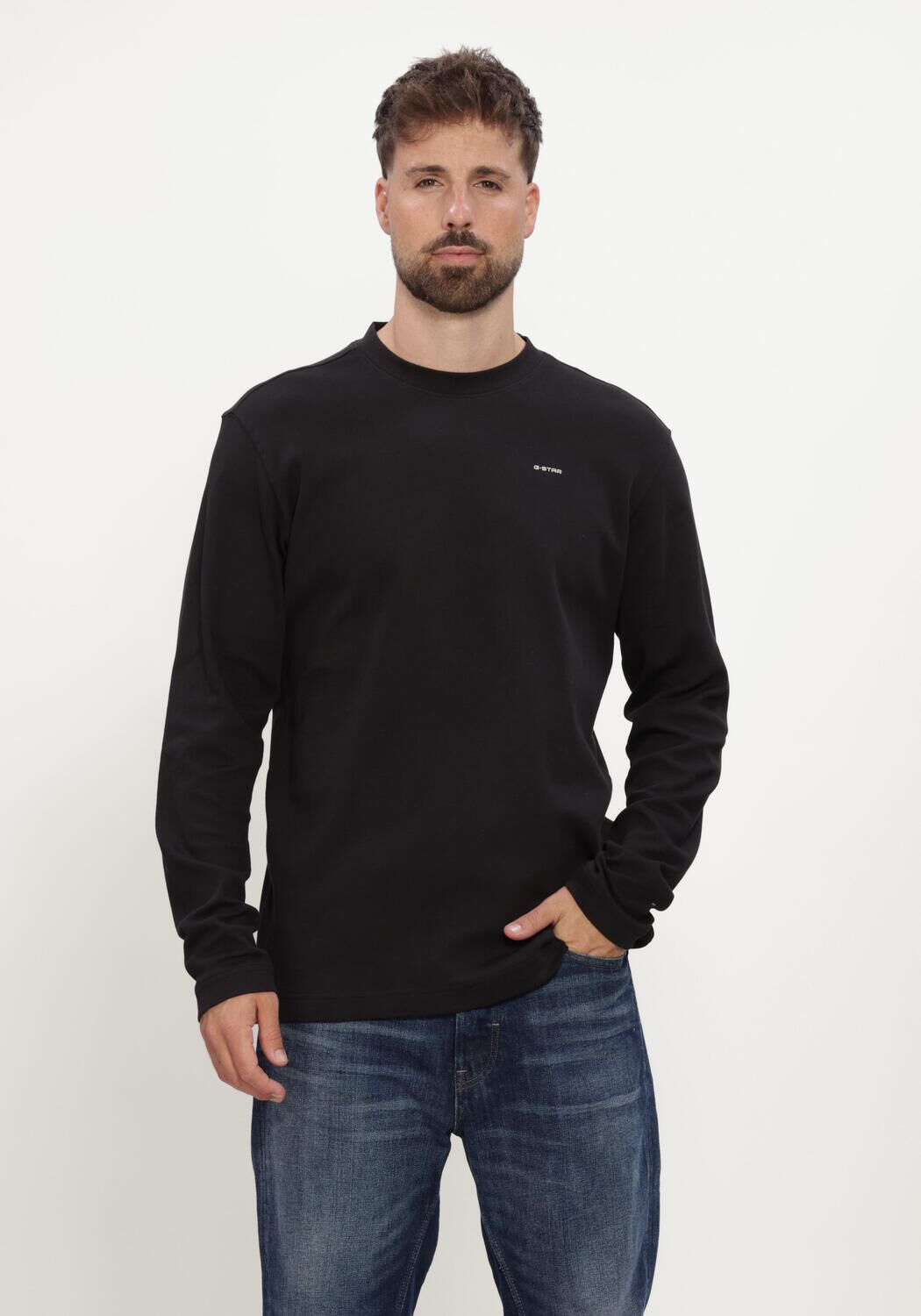 Schwarze G-STAR RAW Sweatshirt TRUE REGULAR R T L\S - large