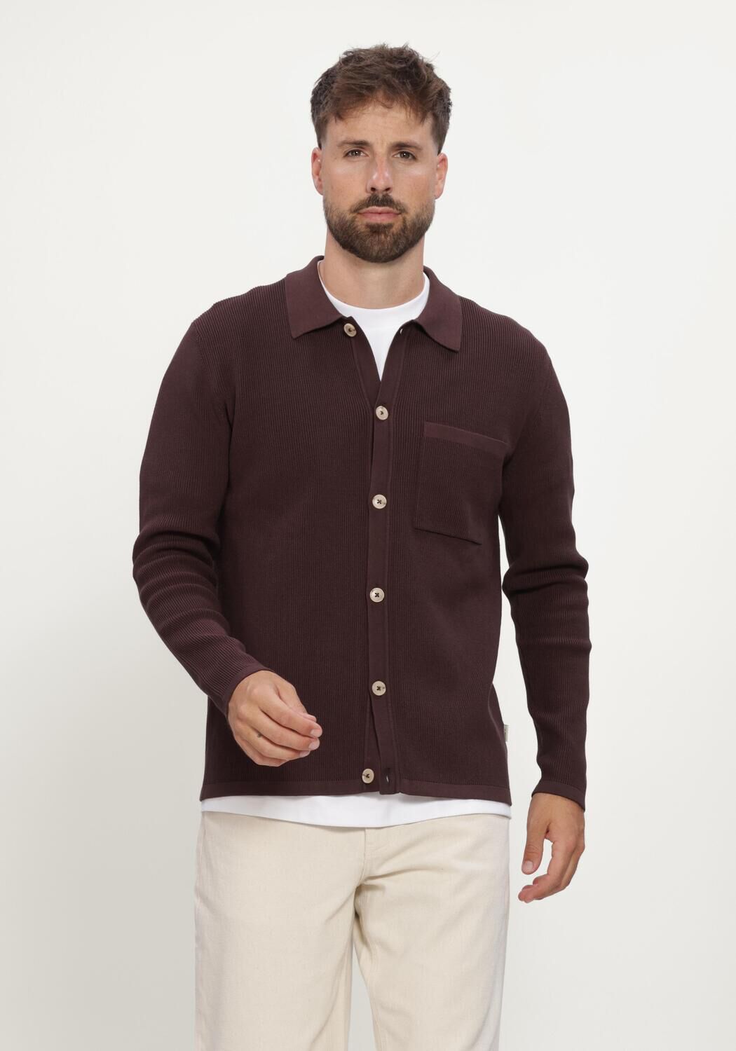 Bordeaux MACED Strickjacke M-AUGUST - large