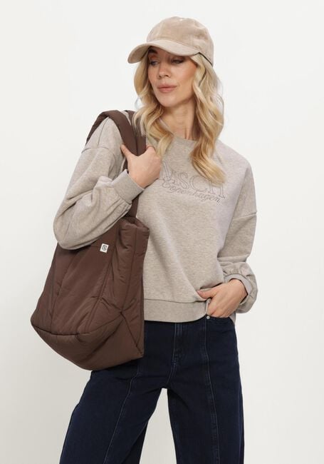 Beige MSCH COPENHAGEN Sweatshirt MSCHBRAWLEY BRIENA LOGO SWEATSHIRT - large