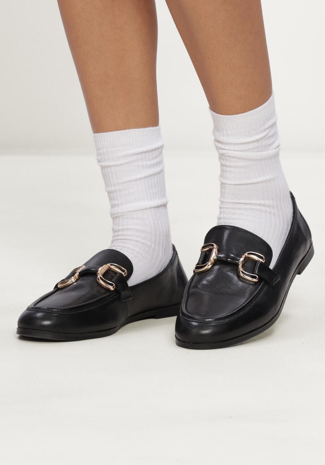 Schwarze NOTRE-V Loafer D25118W - large