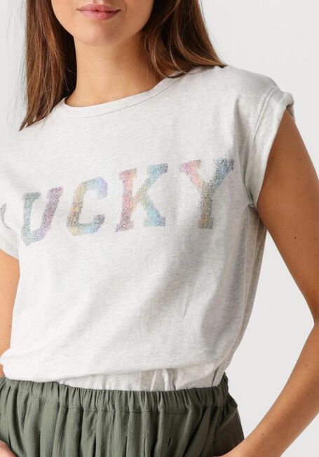 Hellgrau BY-BAR Top THELMA LUCKY RAINBOW TOP - large