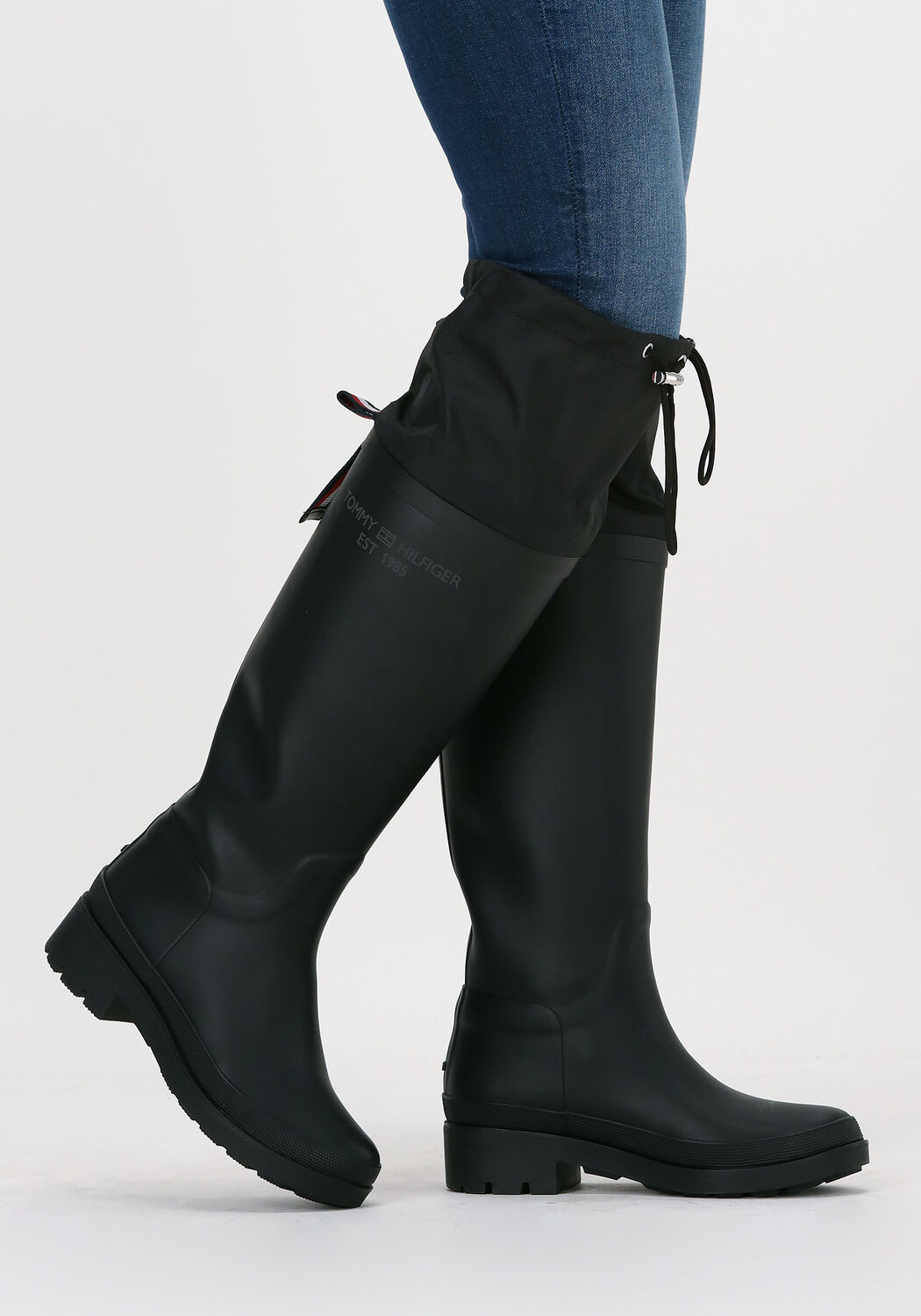 Schwarze TOMMY HILFIGER Gummistiefel TH OVERKNEE RAINBOOT - large