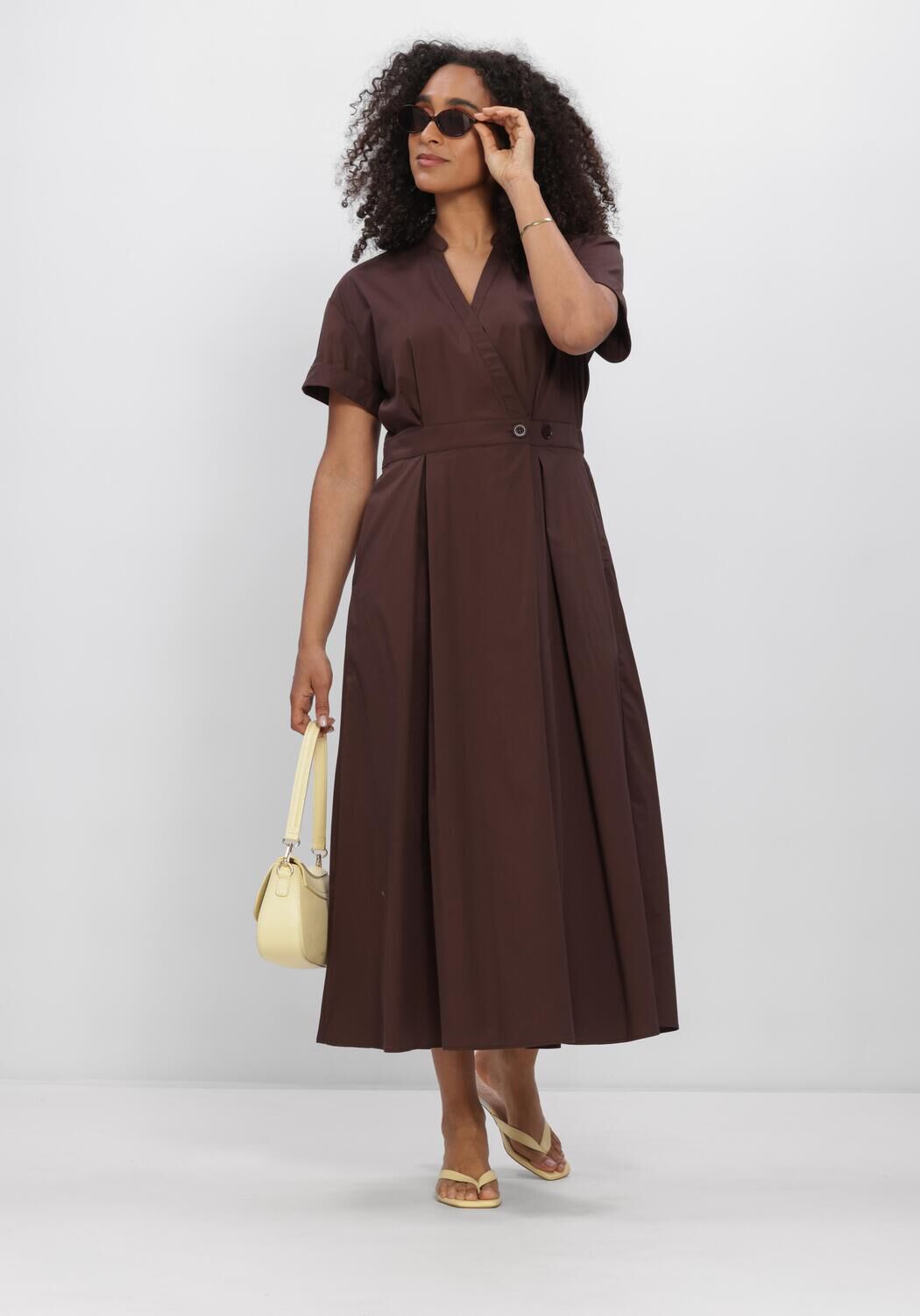 Braune CO'COUTURE Midikleid ELARACC WRAP SS DRESS - large