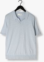 Hellblau SELECTED HOMME Polo-Shirt SLHBERG LINEN SS KNIT OPEN POLO