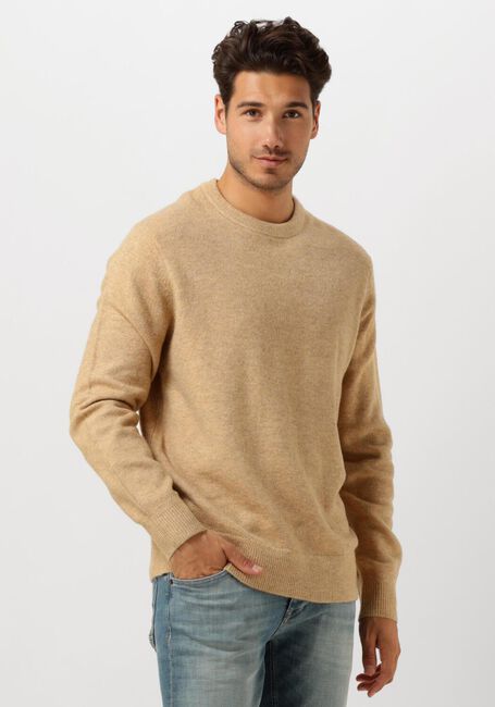 Camelfarbene SCOTCH & SODA Pullover SOFT KNIT REGULAR FIT SWEATER - large