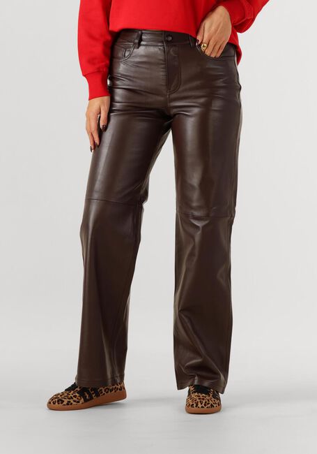 Braune ROUGE EDIT Lange Hosen ROUCAMDEN RW S/F LEATHER TROUSERS - large