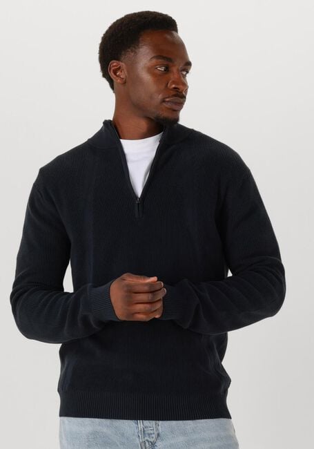 Blaue G-STAR RAW Pullover STRUCTURE HALF ZIP KNIT - large