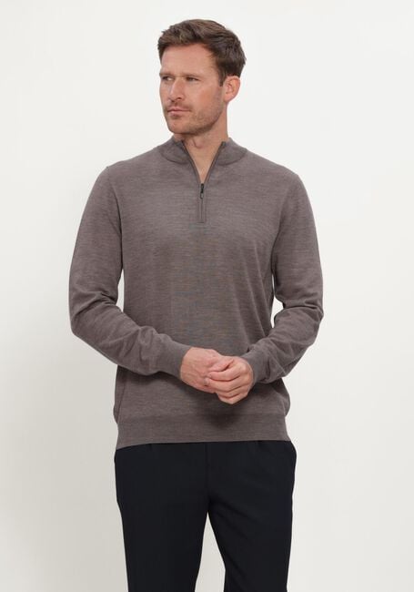 Taupe STEFANO LAURAN Pullover HALF ZIP MERINO - large