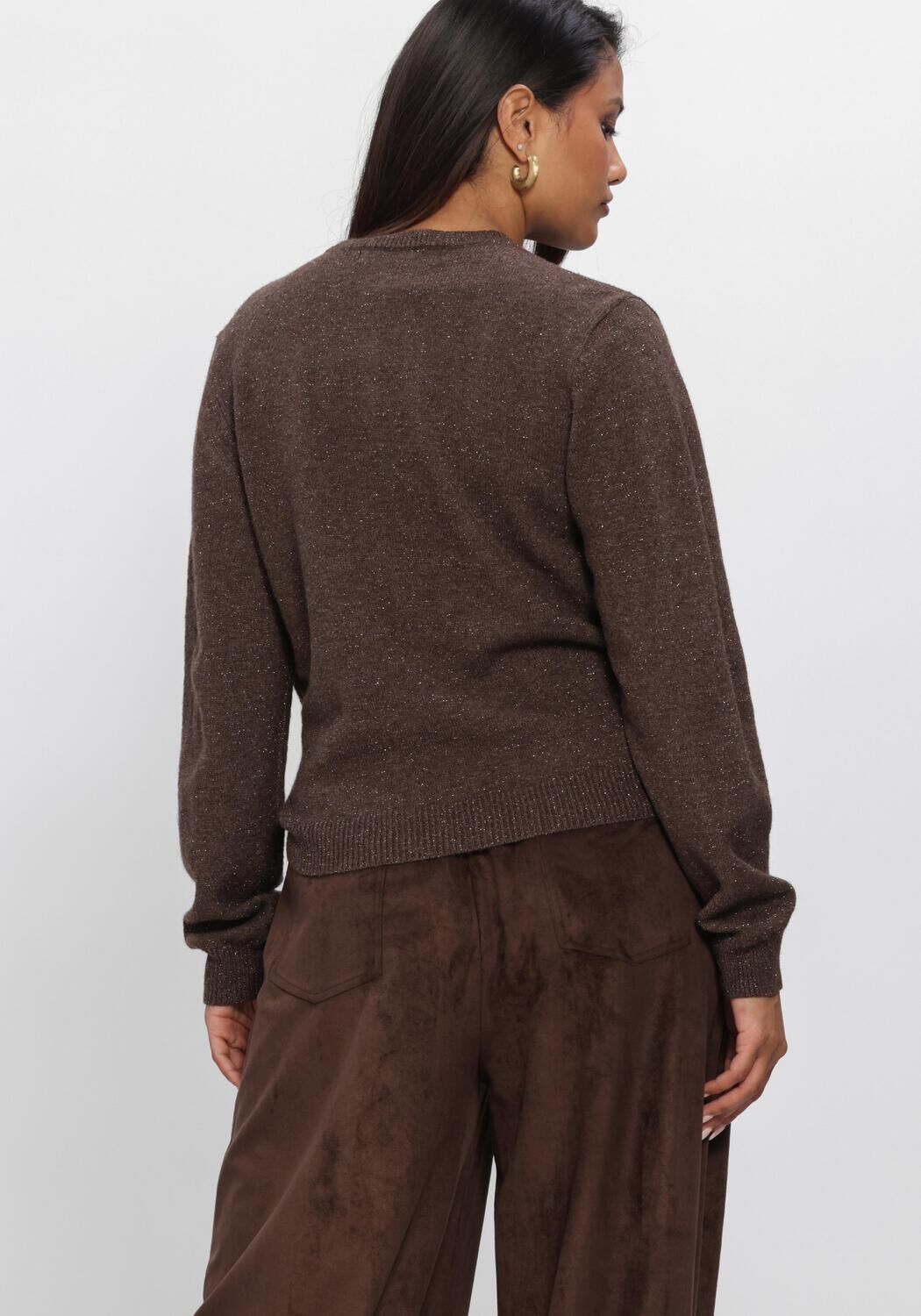 Braune NUKUS Pullover MEREL PULLOVER LUREX - large