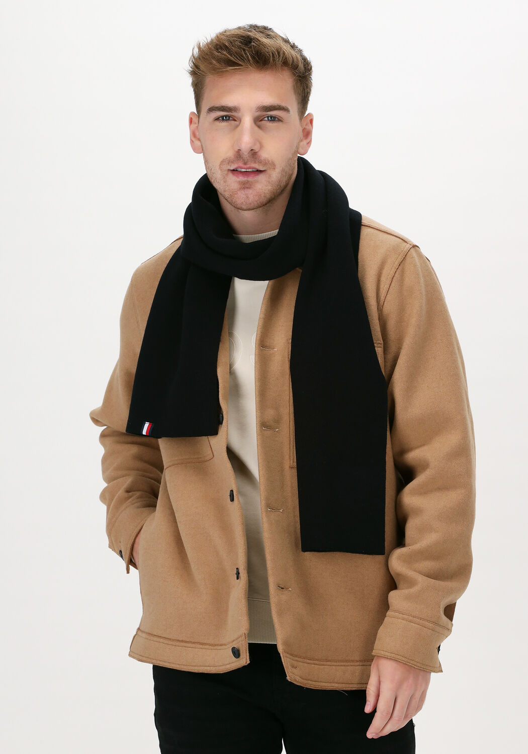 Schwarze TOMMY HILFIGER Schal ELEVATED MERINO SCARF