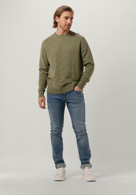 Khaki CALVIN KLEIN Pullover SLUB TEXTURE SWEATER - large