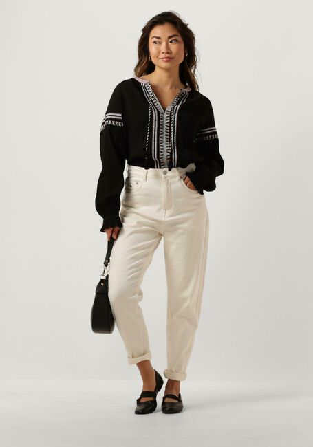 Schwarze SCOTCH & SODA Blusen BALLOON SLEEVE EMBROIDERY TOP - large