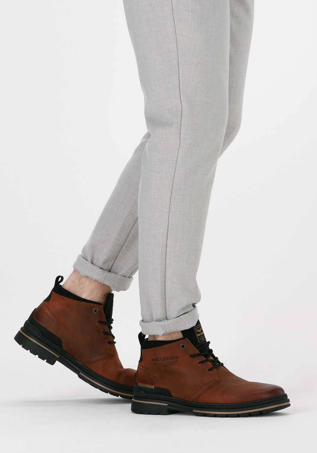 Cognacfarbene PME LEGEND Schn&uuml;rboots FLEETMAN - large