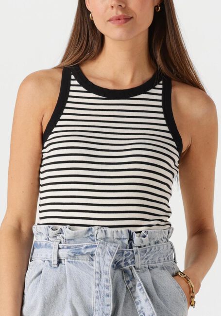 Weiße CATWALK JUNKIE Top STRIPED RIBBED SINGLET - large