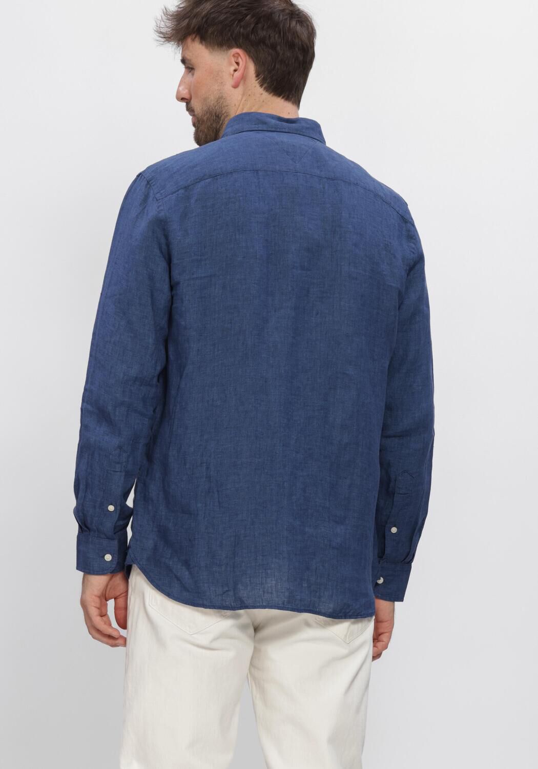 Dunkelblau TOMMY HILFIGER Casual-Oberhemd PIGMENT DYED LI SOLID RF SHIRT - large