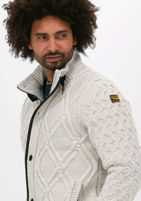 Hellgrau PME LEGEND Strickjacke ZIP JACKET COTTON KNIT MIXED Y - large
