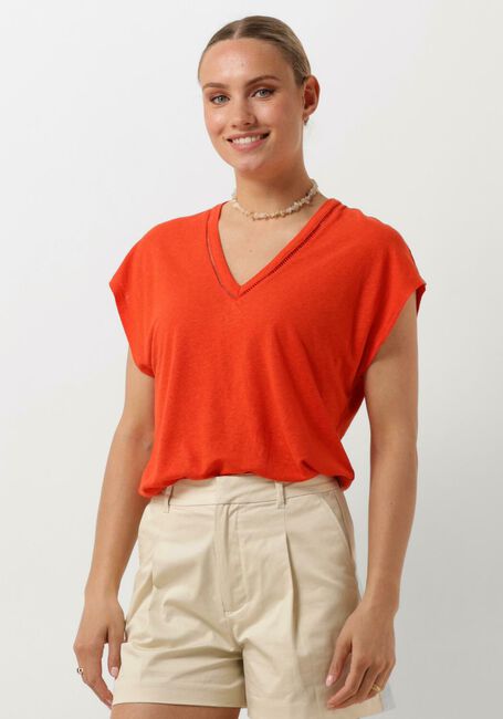 Orangene SCOTCH & SODA Top V-NECK LADDER DETAIL LOOSE FIT T-SHIRT - large