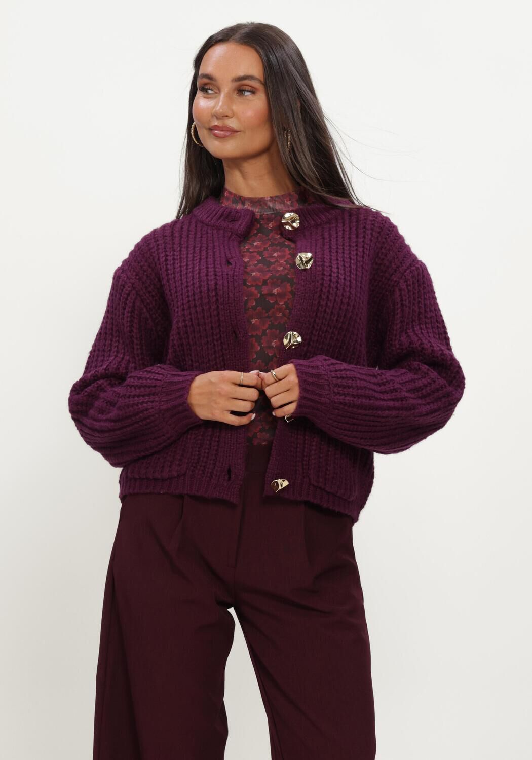 Bordeaux YDENCE Pullover CARDIGAN IRENE - large