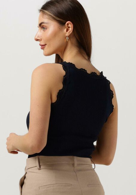 Dunkelblau ROSEMUNDE Top SILK TOP W/ LACE - large