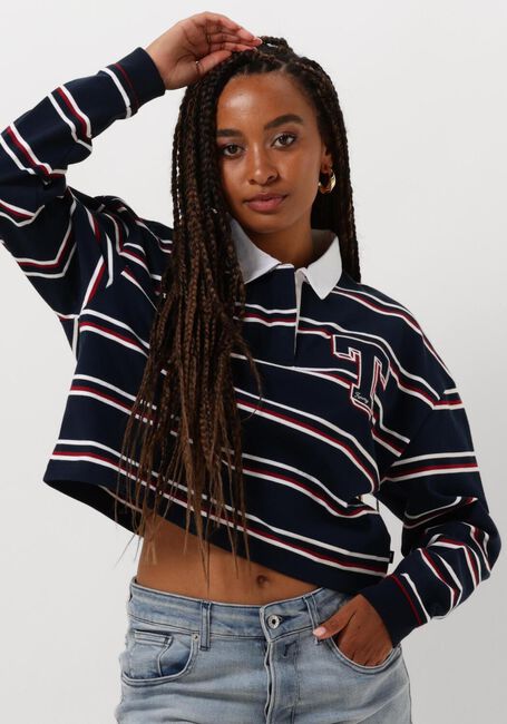 Blaue TOMMY JEANS Tops & T-shirts TJW LETTERMAN STRIPE - large