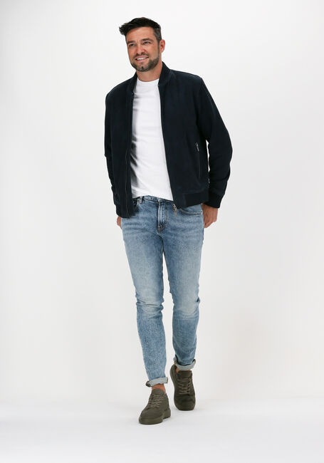 Blaue SELECTED MEN Lederjack SLHICONIC BOMBER SUEDE JKT W S - large