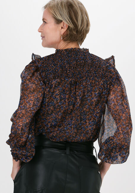 Braune NEO NOIR Blusen FILJA DARK BLOSSOM BLOUSE - large