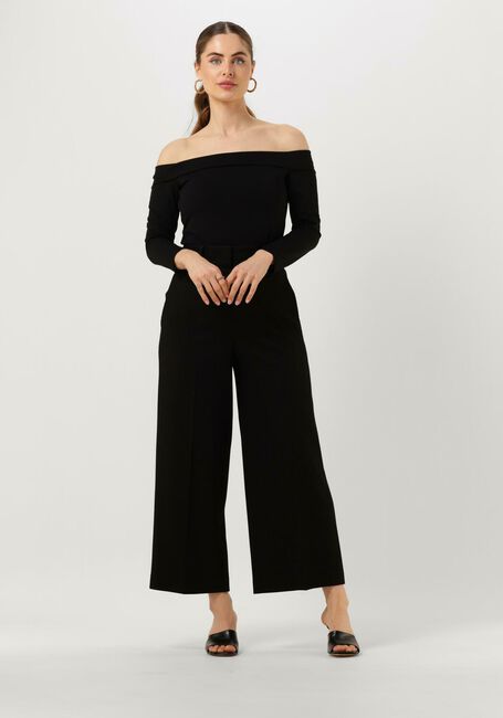 Schwarze VANILIA Hose WAFEL WIDE LEG - large