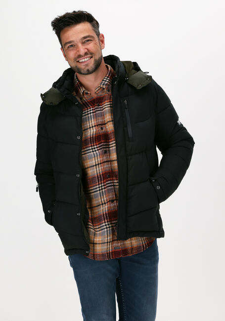 Schwarze SCOTCH & SODA Wattierte Jack 163250 - HOODED WATER-REPELLEN - large