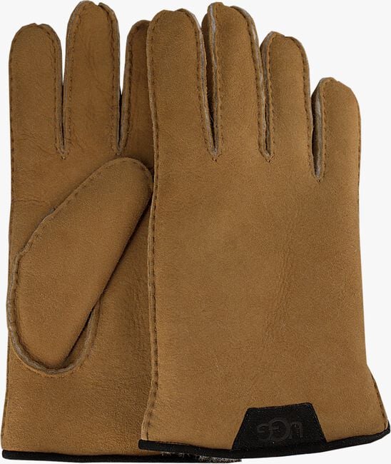 Camelfarbene UGG Handschuhe SHEEPSKIN GLOVE W/LTHR - large