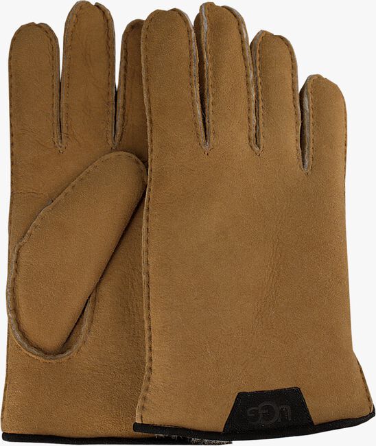 Camelfarbene UGG Handschuhe SHEEPSKIN GLOVE W/LTHR - large