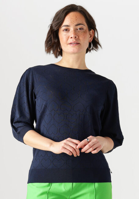 Dunkelblau JANSEN AMSTERDAM Top JUDITH TOP JK 136 SHORT SLEEVE - large