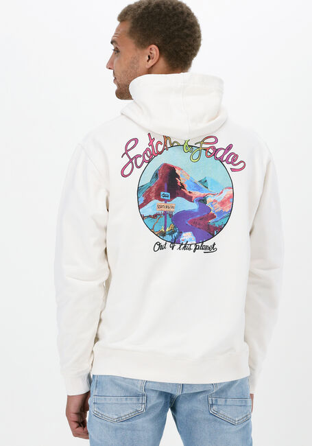 Weiße SCOTCH & SODA Sweatshirt REGULAR FIT LOGO ARTWORK HOODIE - large