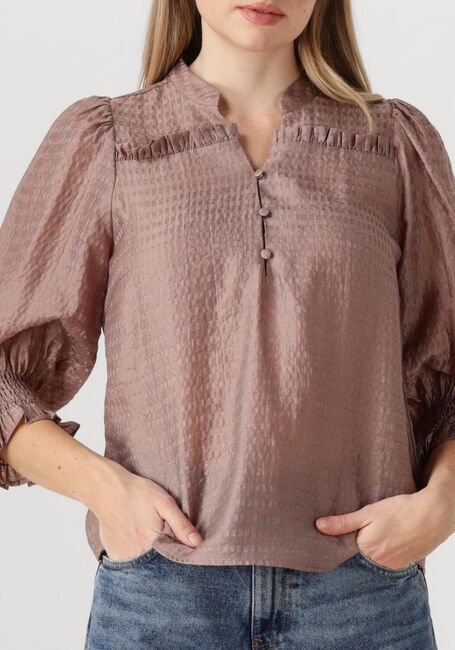 Taupe CO'COUTURE Blusen CHARLIECC FRILL SS SHIRT - large