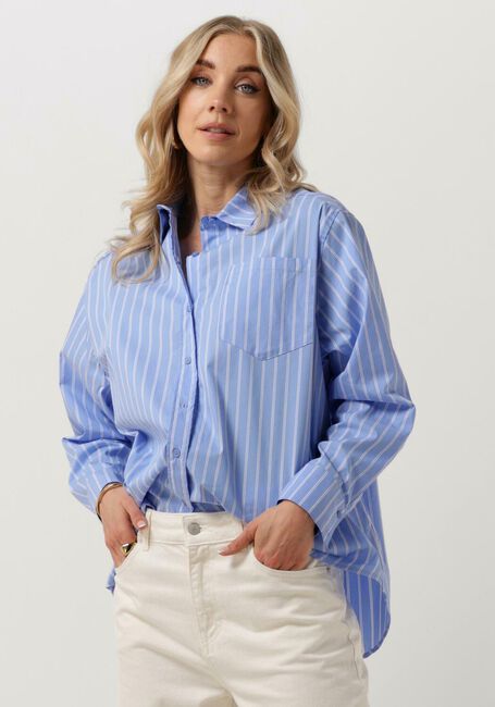 Blaue NEO NOIR Blusen DALMA DOUBLE STRIPE SHIRT - large