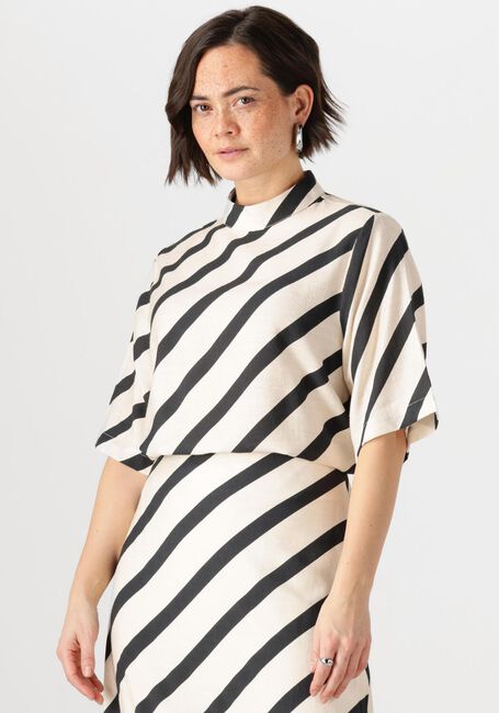 Weiße JANSEN AMSTERDAM Blusen TEDDIE BLOUSE BS 116 SHORT SLEEVE HIGH NECK - large