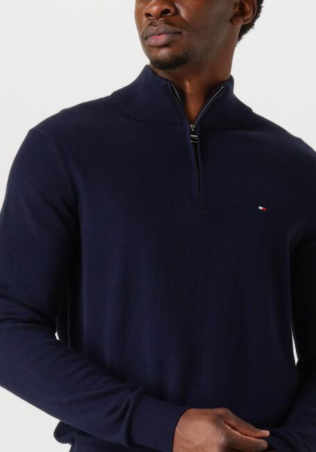 Dunkelblau TOMMY HILFIGER Pullover PIMA ORG CTN CASHMERE ZIP MOCK - large