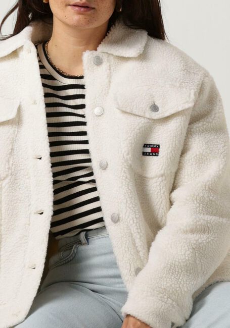 Ecru TOMMY JEANS Jack TJW SHERPA JACKET - large