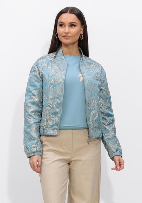 Hellblau JANSEN AMSTERDAM Jack QWEN JASJE 219 GJ BOMBER LONG SLEEVE GOLD JACQUARD - large