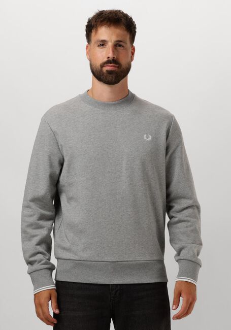 Graue FRED PERRY Pullover CREW NECK SWEATSHIRT - large