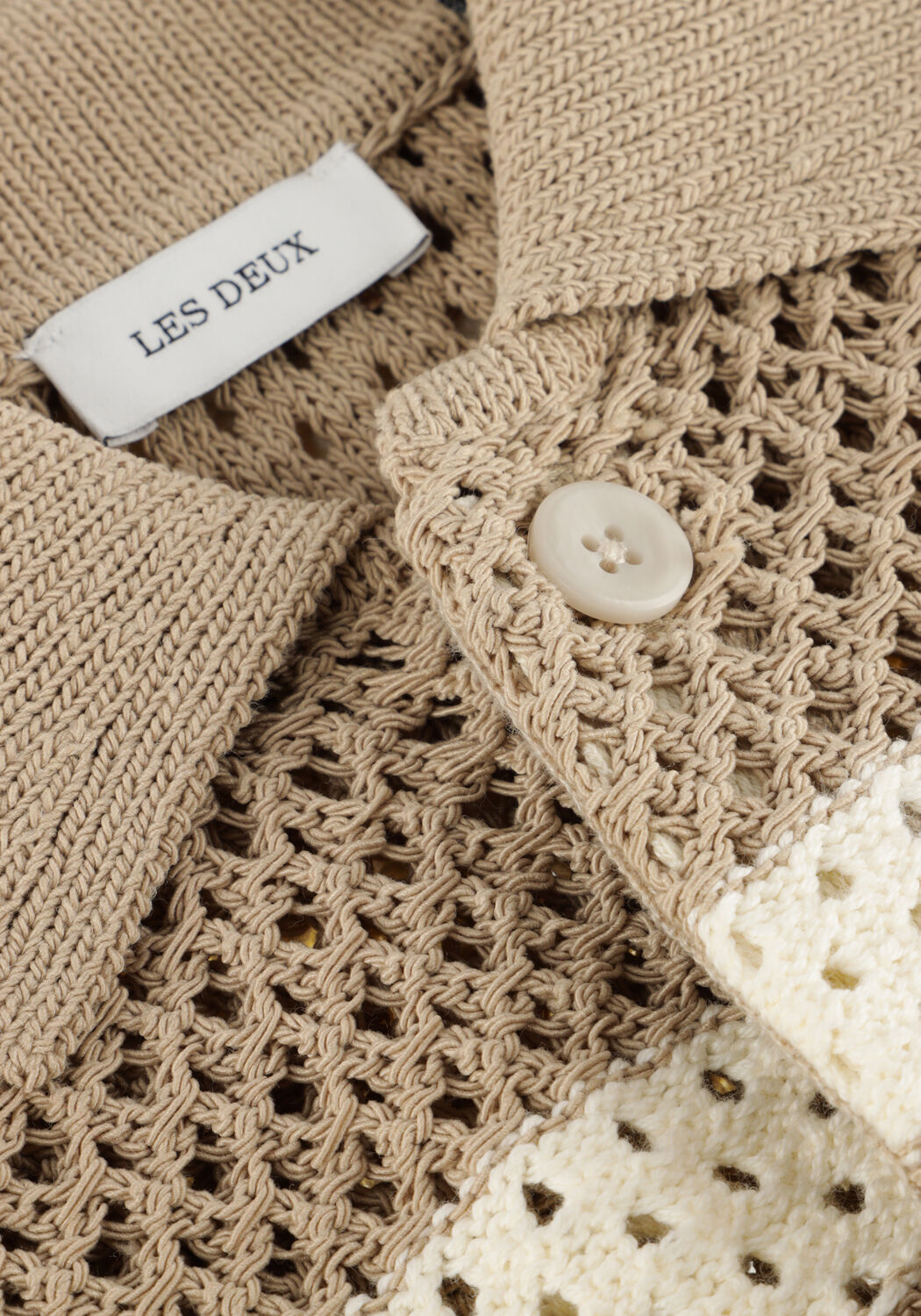 Beige LES DEUX Polo-Shirt GIANNI KNITTED SS SHIRT - large