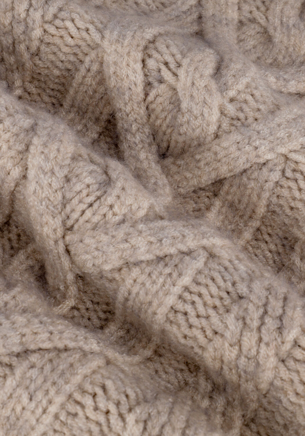 Sand CO'COUTURE Pullover JENESSE CABLE CROP KNIT - large