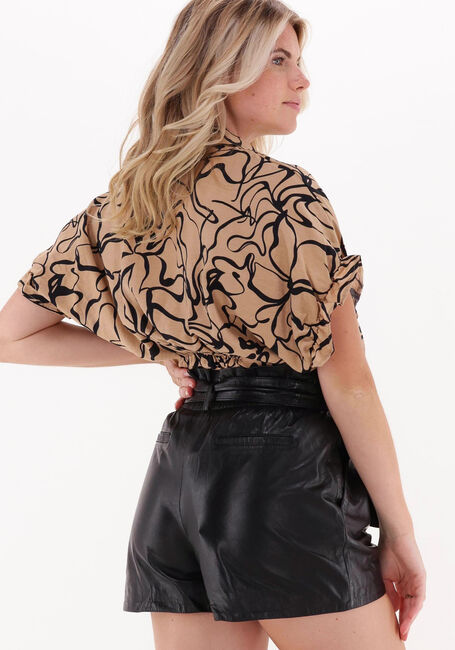 Camelfarbene OBJECT Blusen TIANA SS SHIRT - large