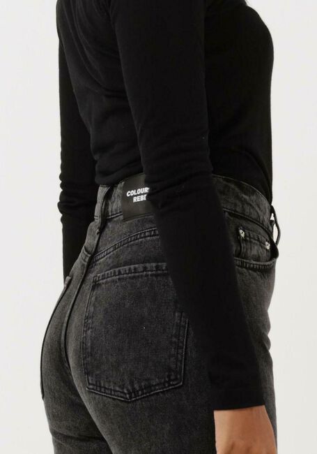 Schwarze COLOURFUL REBEL Straight leg jeans JONES MID RISE STRAIGHT LEG DENIM PANTS - large