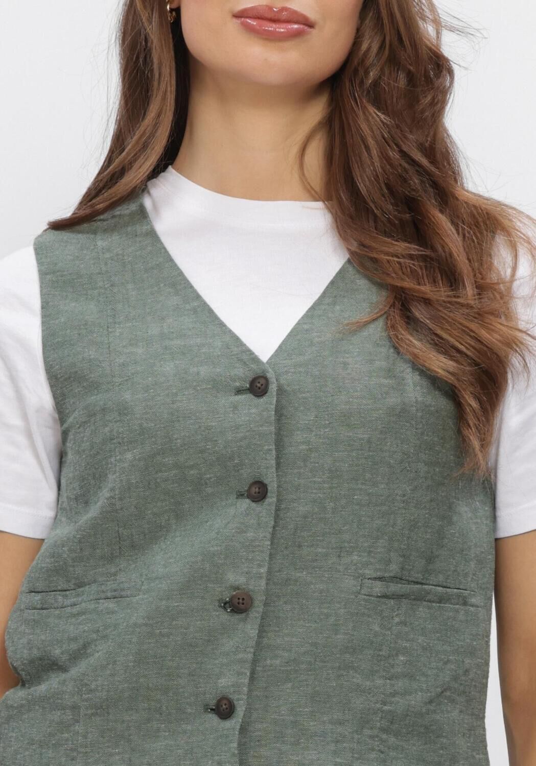 Gr&uuml;ne MSCH COPENHAGEN Jacken MSCHVIANA GINIA V NECK WAISTCOAT - large