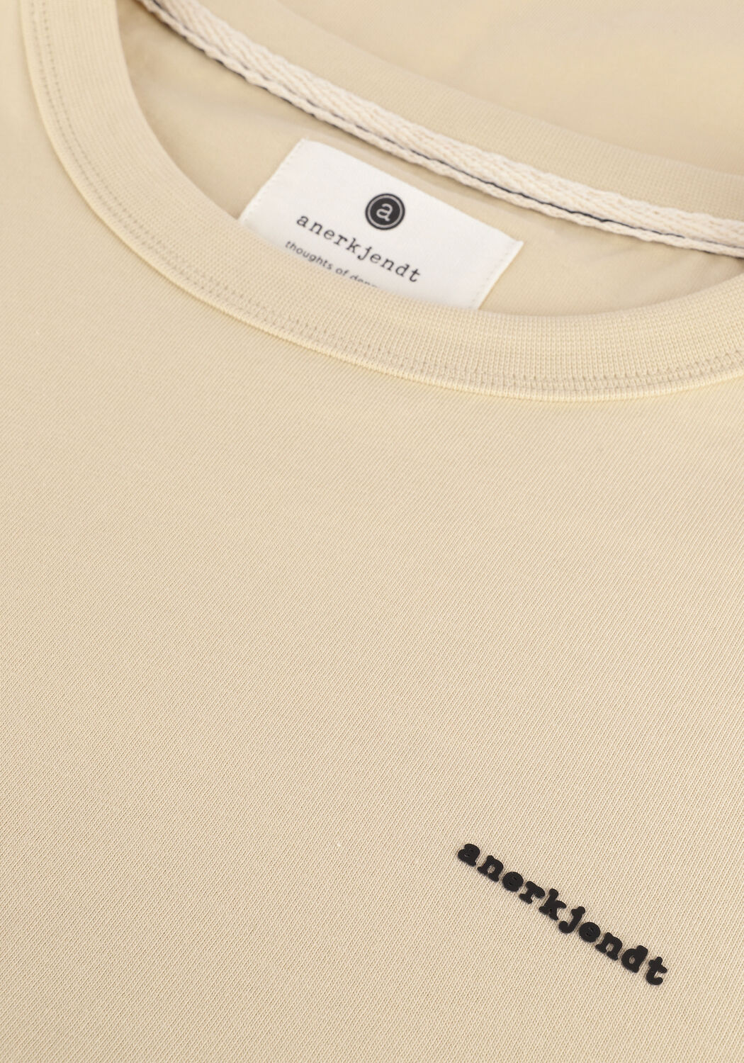 Braune ANERKJENDT T-shirt AKKIKKI RUBBER LOGO TEE - large