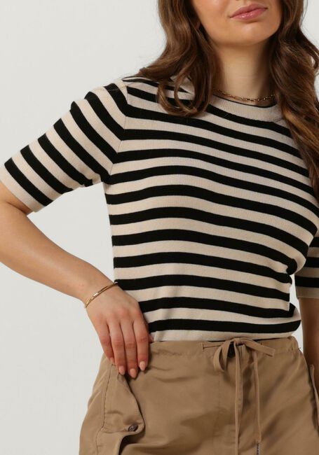 Sand OBJECT T-shirt OBJESTER S/S NEW KNIT PULLOVER - large